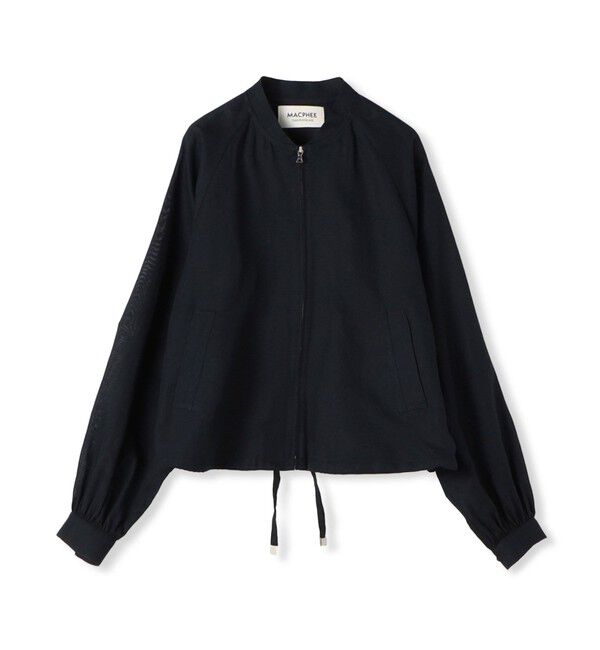 MACPHEE「コットンリネンパナマクロス ジップアップブルゾン」|ブルゾン・スタジャン|69 ネイビー