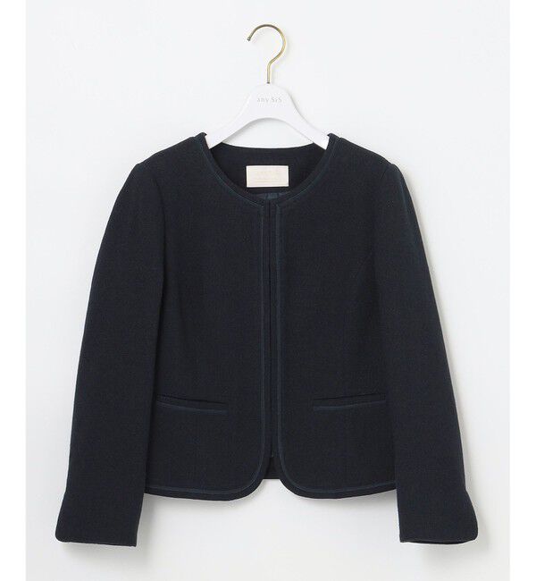 any SiS「ミニライトボーダー ノーカラージャケット」|ノーカラージャケット|