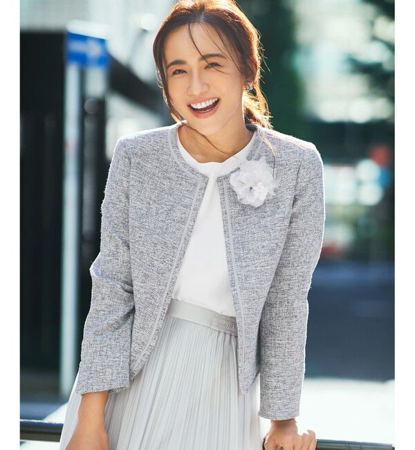 any SiS「ミニライトボーダー ノーカラージャケット」|ノーカラージャケット|