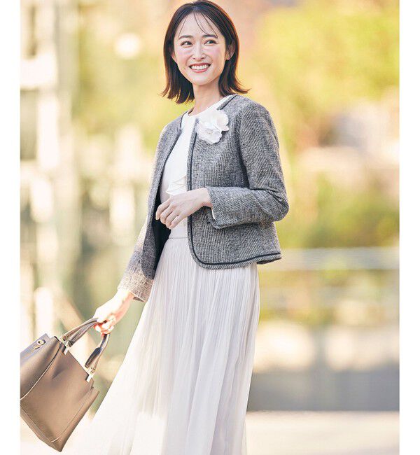 any SiS「ミニライトボーダー ノーカラージャケット」|ノーカラージャケット|