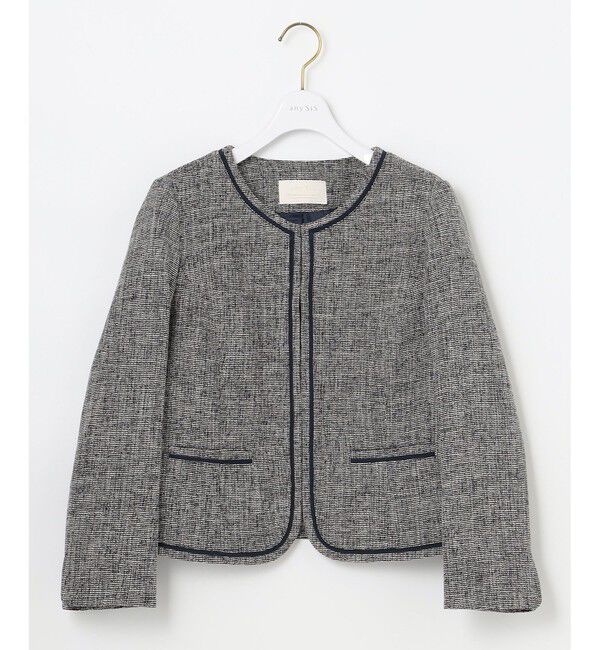 any SiS「ミニライトボーダー ノーカラージャケット」|ノーカラージャケット|