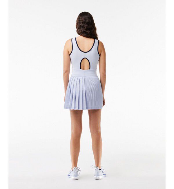 LACOSTE「ウルトラストレッチ鹿の子 アシンメトリープリーツスカートテニスドレス」|ワンピース|