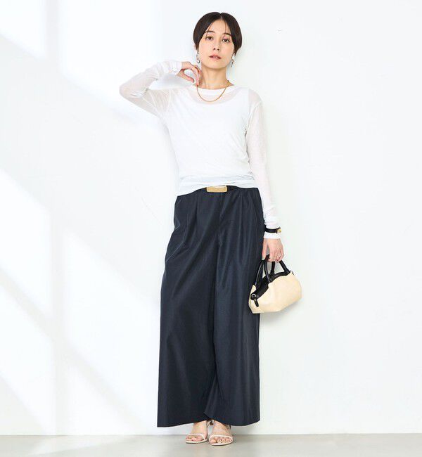 NOLLEY'S「ウォッシャブルエクセルテックタンブラー2タックワイドパンツ」|その他|