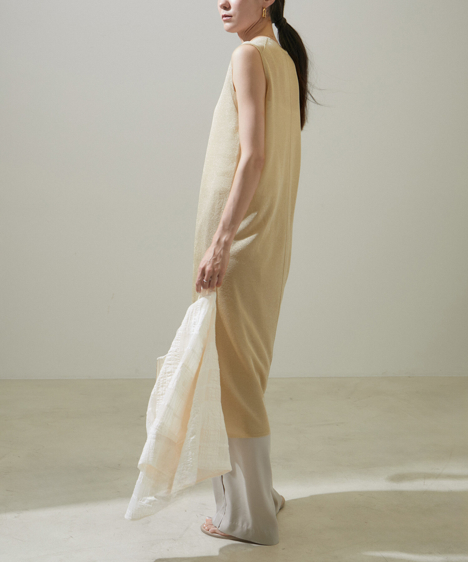 SALON adam et rope'「ラメノースリーブワンピース【洗える】」|ワンピース|