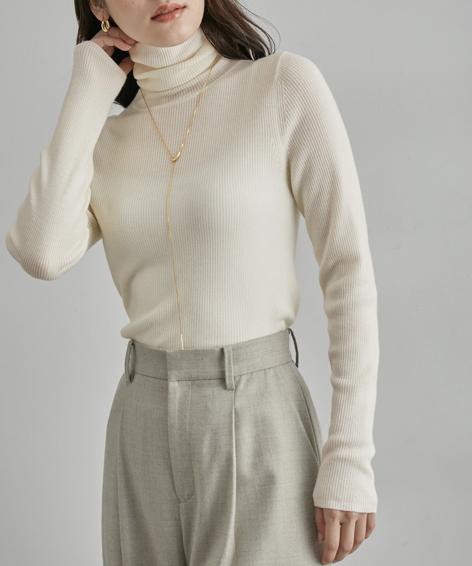 ROPE「ハイゲージタートルネックニット」|ニット・セーター|オフホワイト(15)