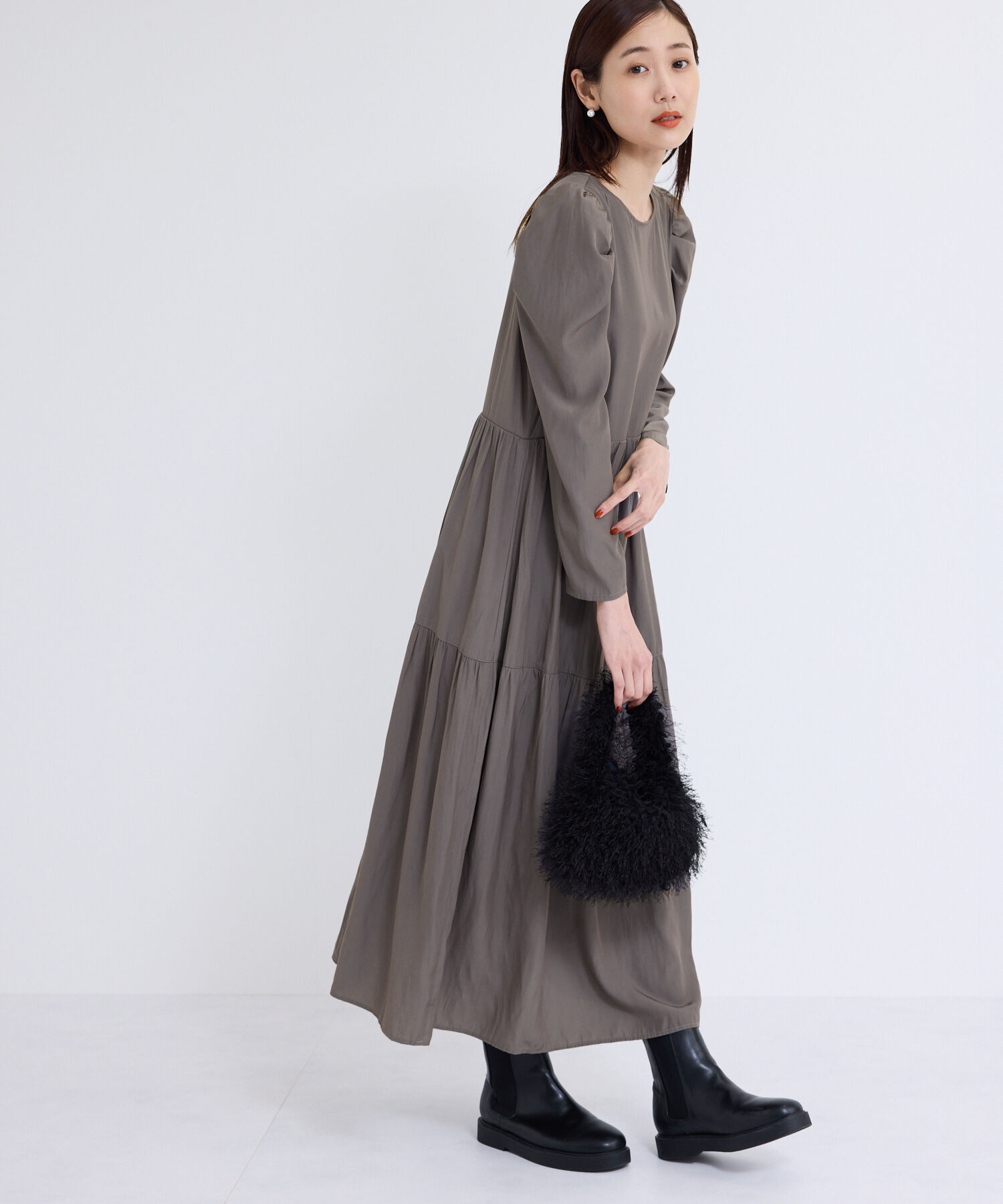 Rope&rsquo;Picnic「ティアードロングワンピース」|ワンピース|ブラウン(22)