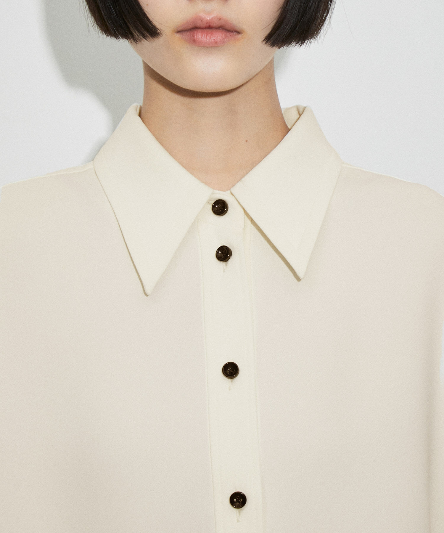 ADAM ET ROPE'「【サステナブル】ドレープオーバーシャツ」|シャツ・ブラウス|