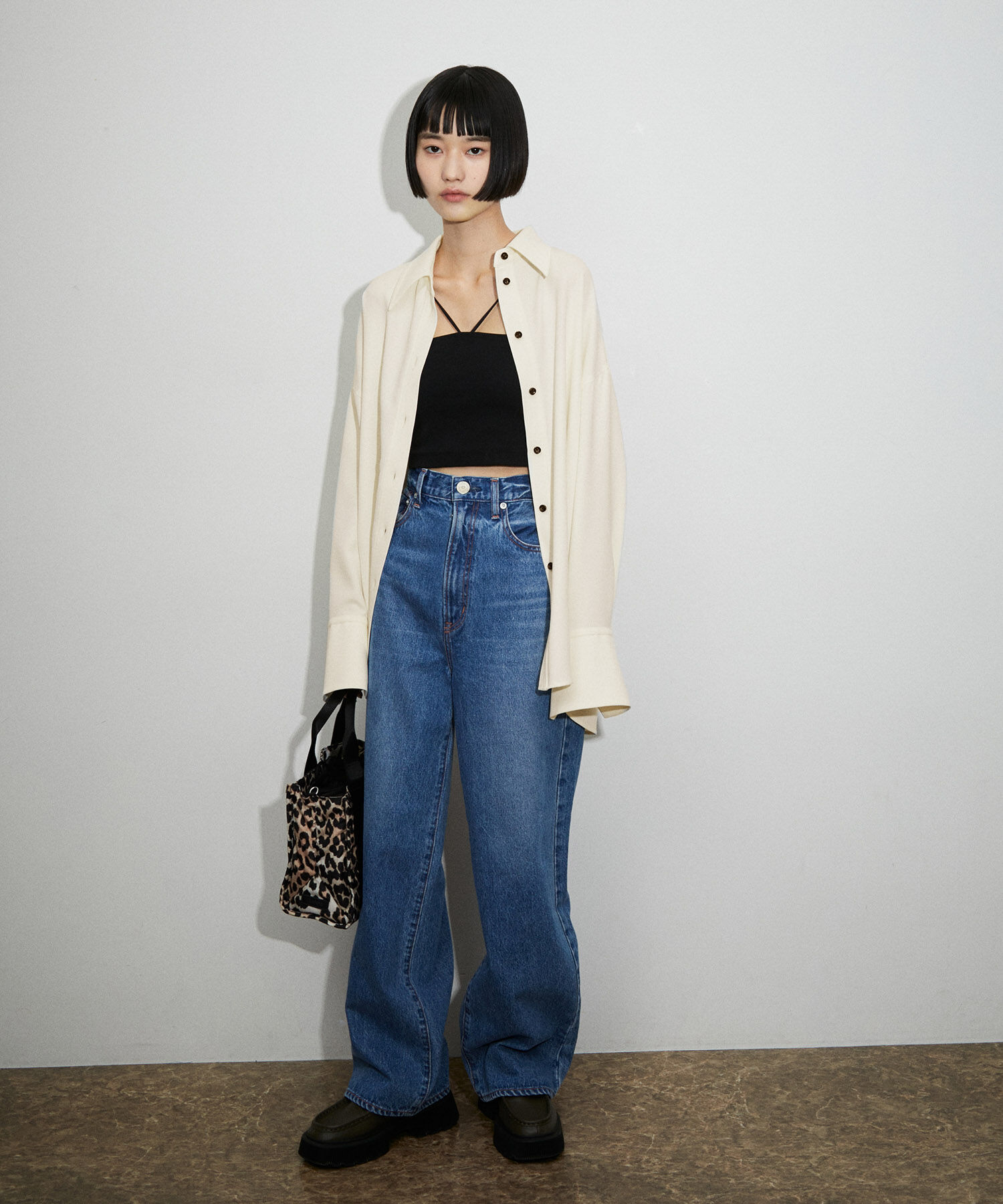 ADAM ET ROPE'「【サステナブル】ドレープオーバーシャツ」|シャツ・ブラウス|