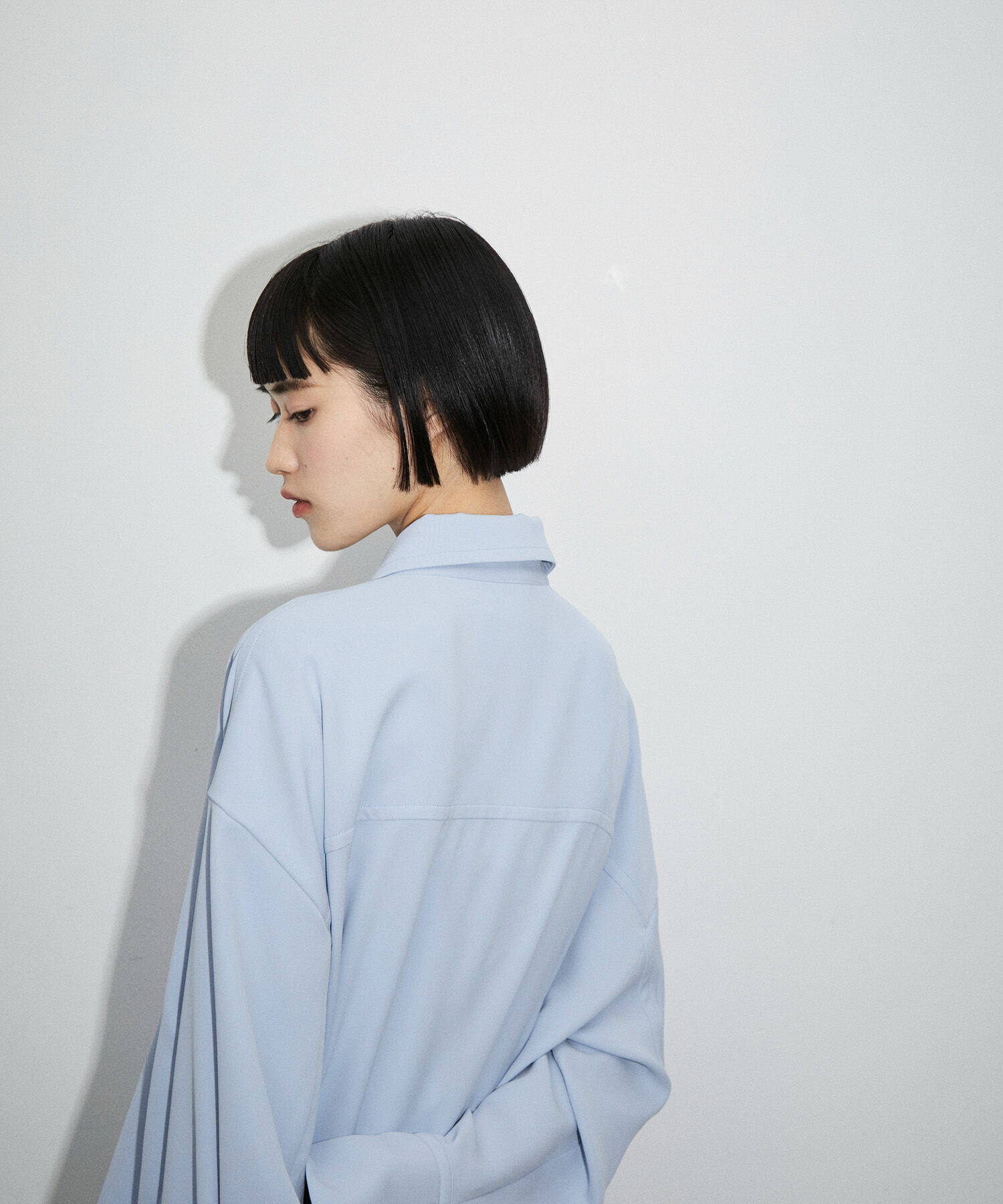 ADAM ET ROPE'「【サステナブル】ドレープオーバーシャツ」|シャツ・ブラウス|