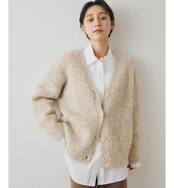  「ミックスヤーンニットカーディガン」|ニット・セーター|ベージュ