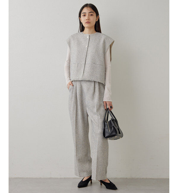 THE PAUSE「【THE PAUSE】ツイードタックパンツ」|チノ|