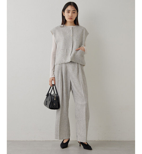 THE PAUSE「【THE PAUSE】ツイードタックパンツ」|チノ|