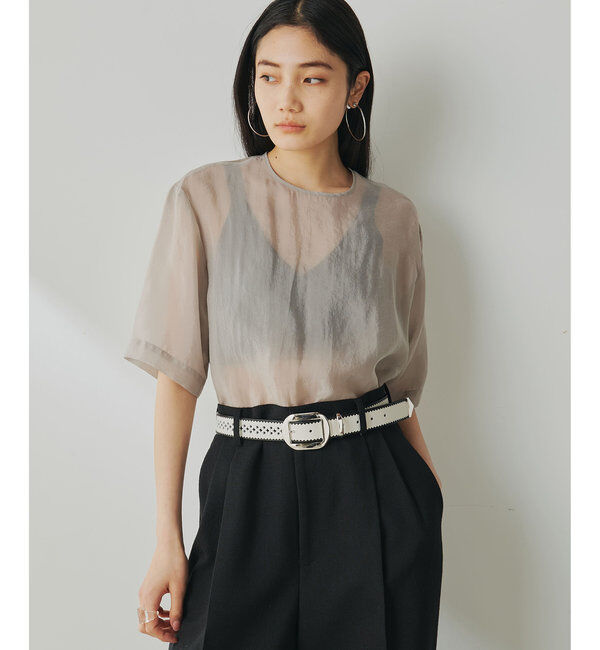  「シアーTシャツ」|シャツ・ブラウス|グレージュ