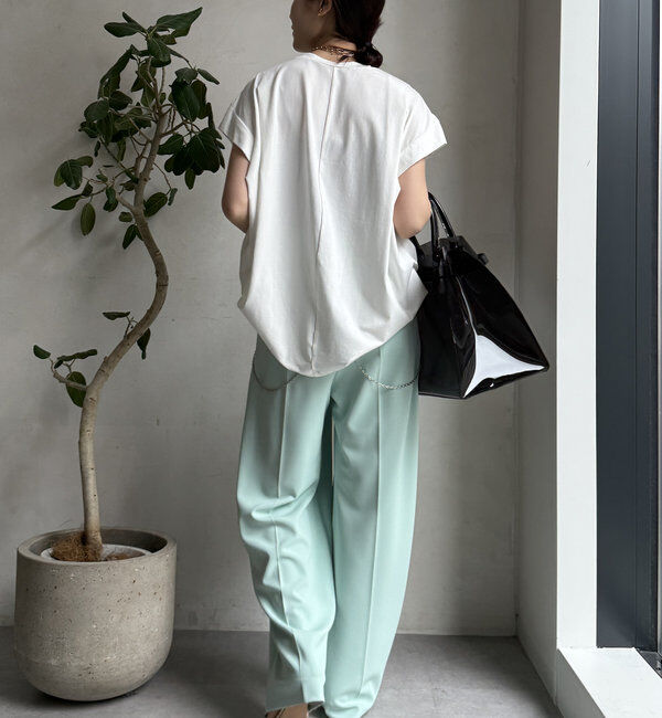  「【WEB限定】シルケットパールロゴトップス」|Tシャツ・カットソー|