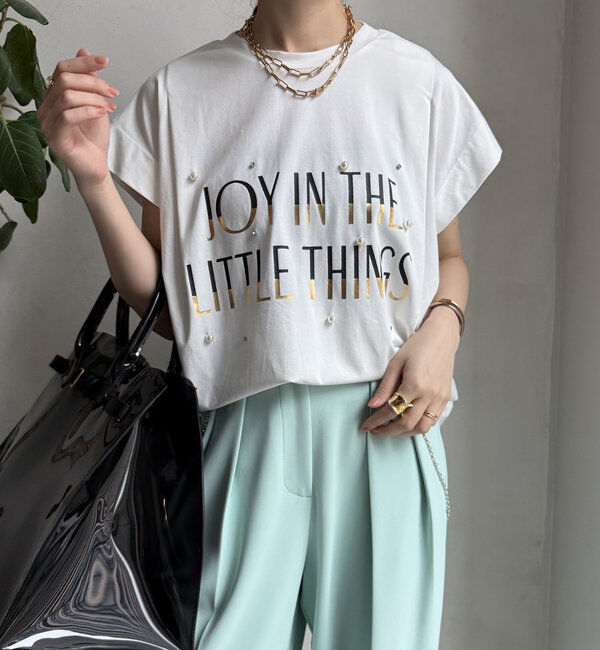  「【WEB限定】シルケットパールロゴトップス」|Tシャツ・カットソー|