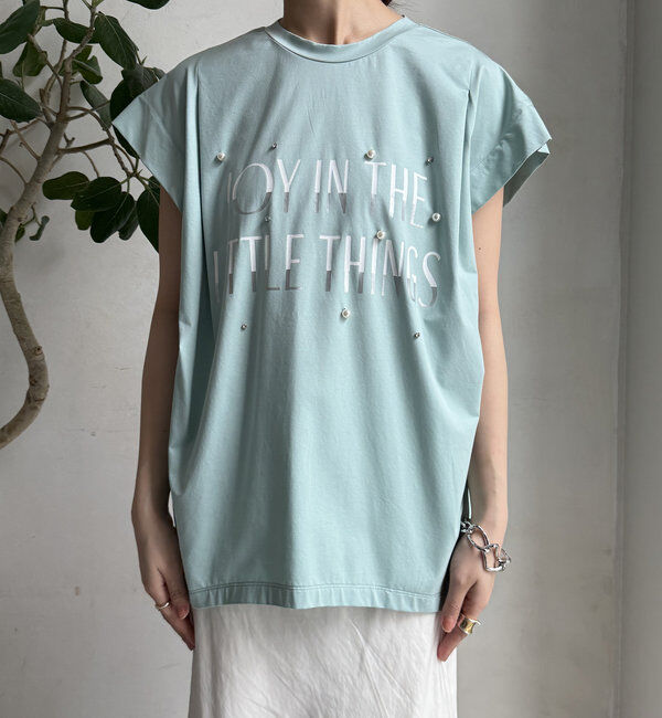  「【WEB限定】シルケットパールロゴトップス」|Tシャツ・カットソー|