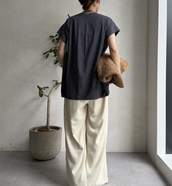  「【WEB限定】シルケットパールロゴトップス」|Tシャツ・カットソー|