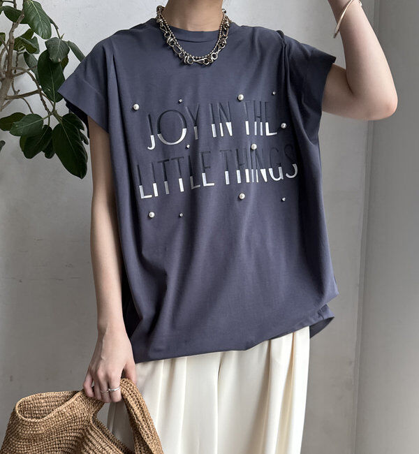  「【WEB限定】シルケットパールロゴトップス」|Tシャツ・カットソー|