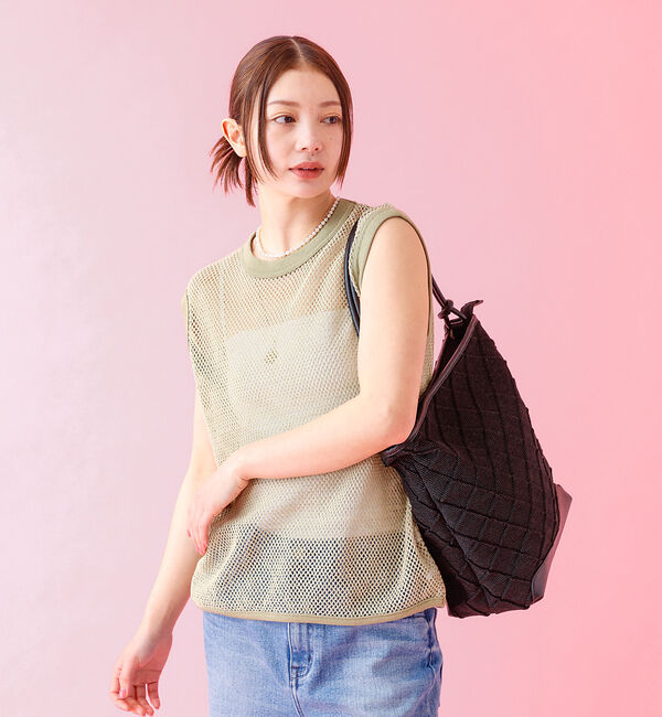 Rouge vif「【JOHNBULL/ジョンブル】メッシュノースリーブトップス / タンクトップ」|Tシャツ・カットソー|