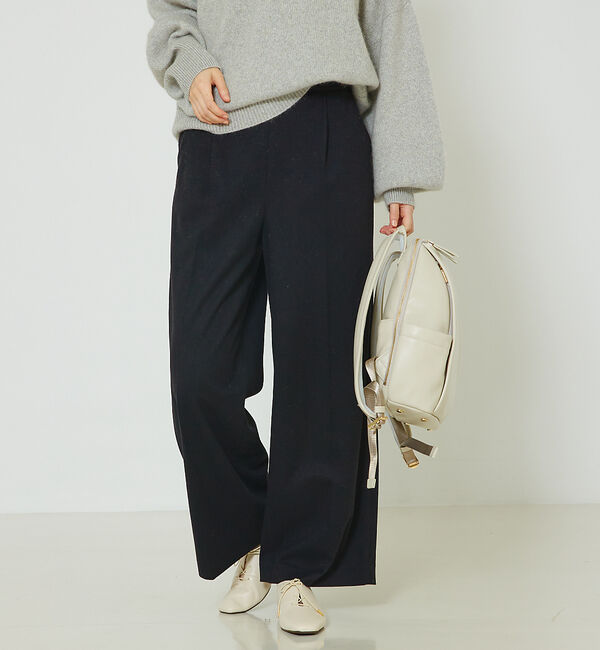 abahouse mavie「【セットアップ対応】ウォームジャージーワイドパンツ」|その他|ブラック