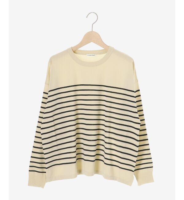  「《WEB限定アイテム》パネルボーダーワイドシルエットニット」|ニット・セーター|