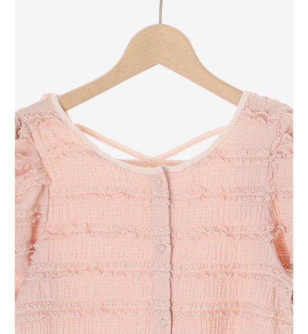  「前後2wayカットレースフリルカーデ」|カーディガン|