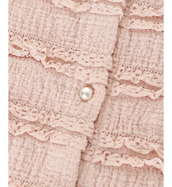  「前後2wayカットレースフリルカーデ」|カーディガン|