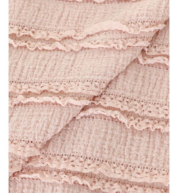  「前後2wayカットレースフリルカーデ」|カーディガン|