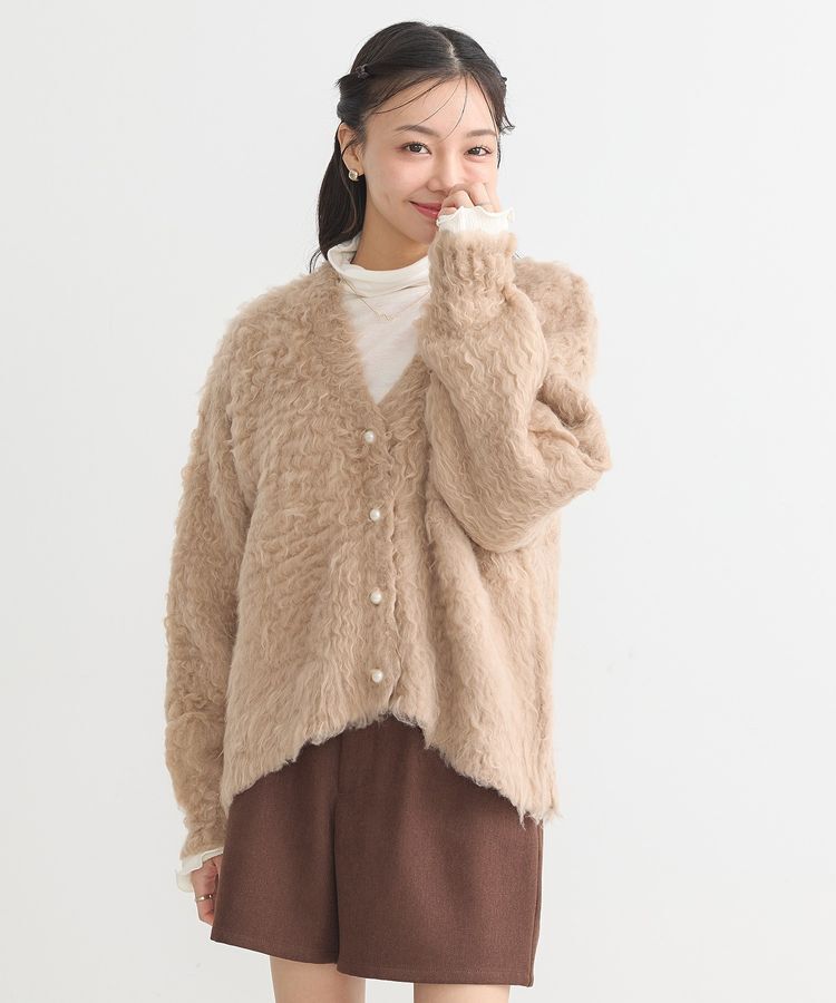 earth music&ecology「フワフワパールニットカーディガン」|カーディガン|