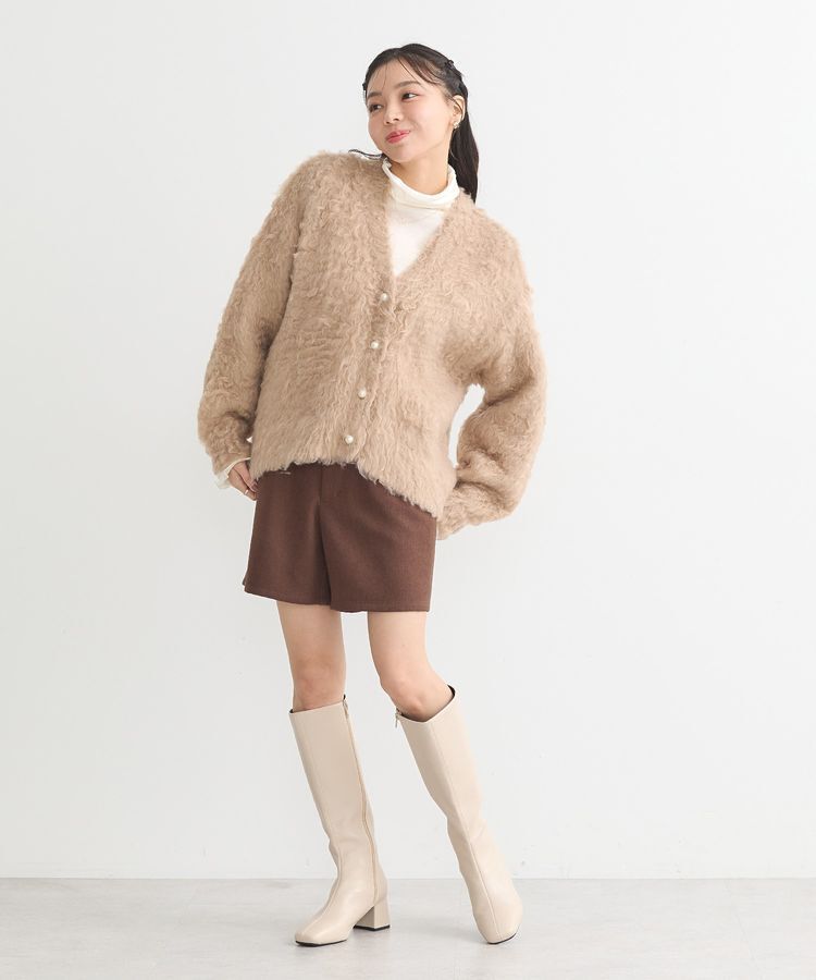 earth music&ecology「フワフワパールニットカーディガン」|カーディガン|