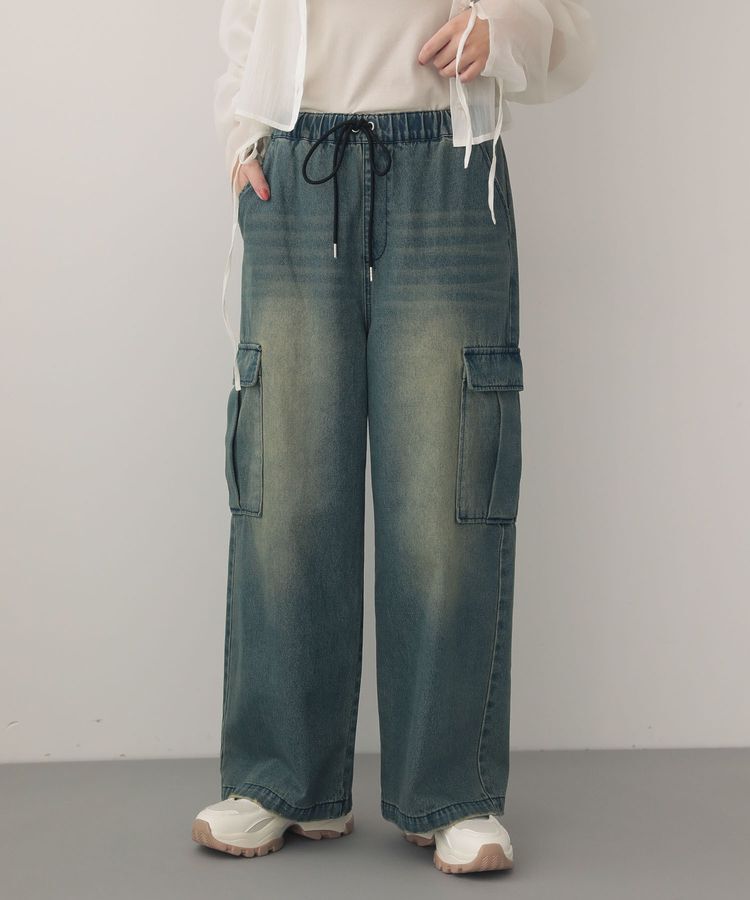 Green Parks「EGOISTブリーチデニムカーゴパンツ」|デニム|