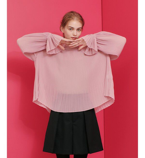 LOULOU WILLOUGHBY「【LOULOU WILLOUGHBY】プリーツシアーブラウス」|シャツ・ブラウス|