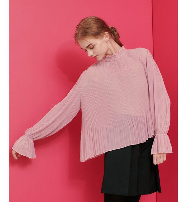 LOULOU WILLOUGHBY「【LOULOU WILLOUGHBY】プリーツシアーブラウス」|シャツ・ブラウス|