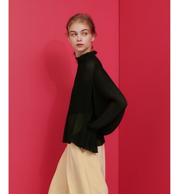 LOULOU WILLOUGHBY「【LOULOU WILLOUGHBY】プリーツシアーブラウス」|シャツ・ブラウス|