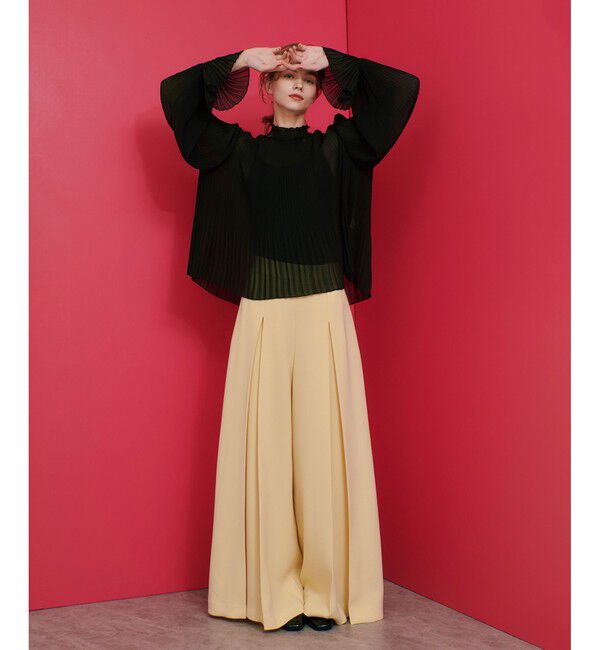 LOULOU WILLOUGHBY「【LOULOU WILLOUGHBY】プリーツシアーブラウス」|シャツ・ブラウス|