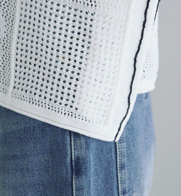  「配色透かし編みプルオーバー」|ニット・セーター|