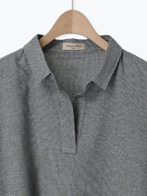 Samansa Mos2「後ろ釦スキッパーチュニック」|シャツ・ブラウス|