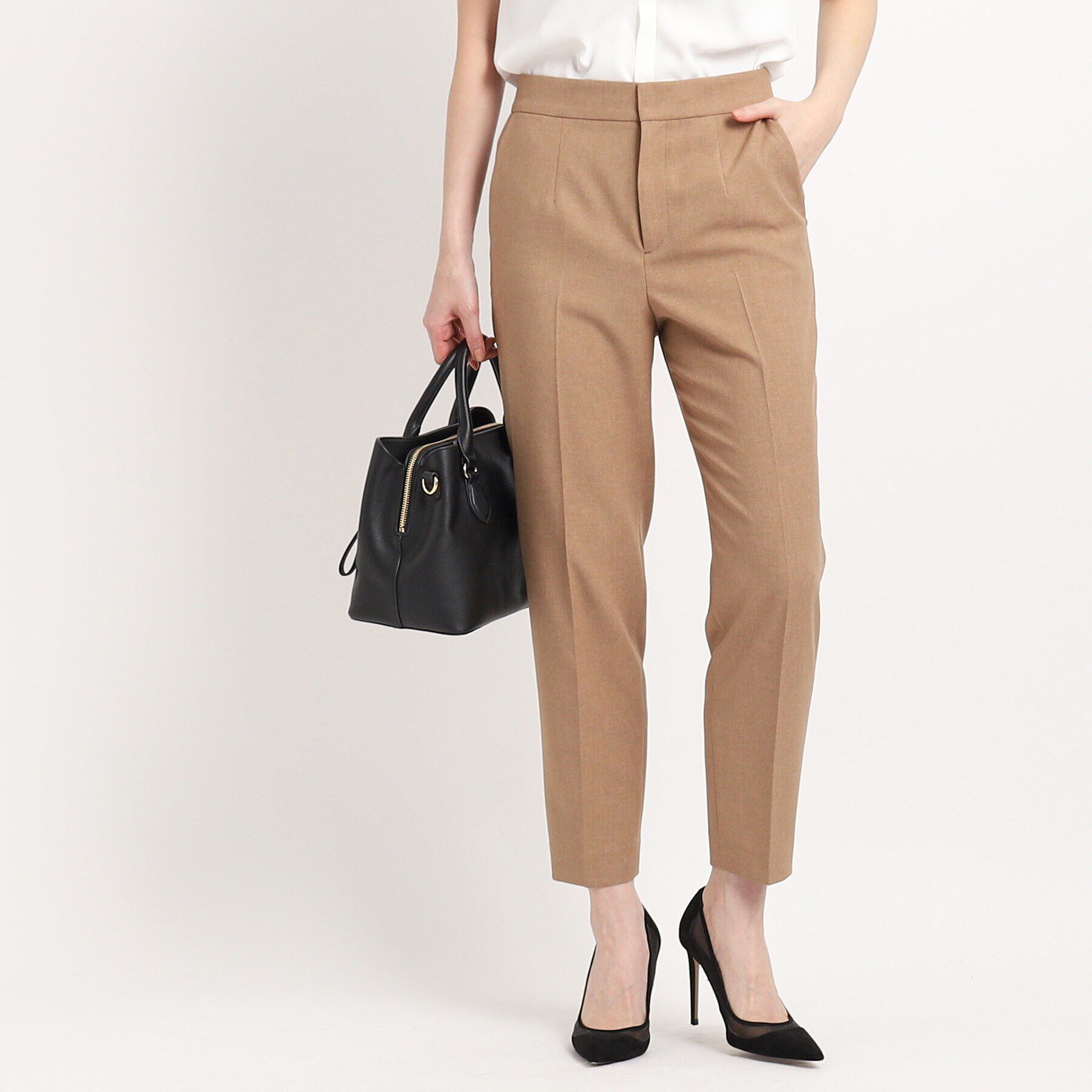 COUP DE CHANCE「【洗える／日本製／セットアップ可／通勤】すっきりしたシルエットのテーパードパンツ」|その他|モカブラウン(042