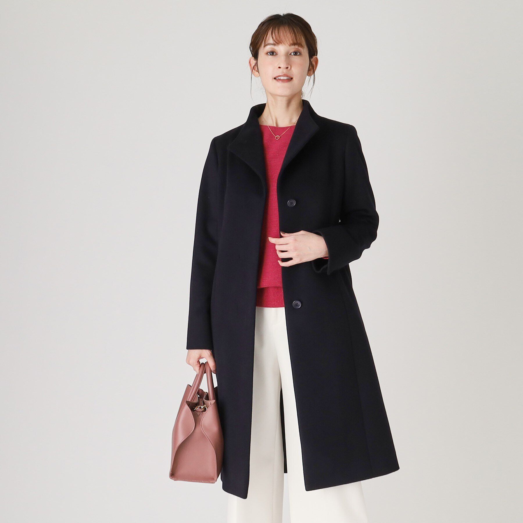 COUP DE CHANCE「【カシミヤ混／日本製】Iラインスタンドウィングカラーコート」|その他|