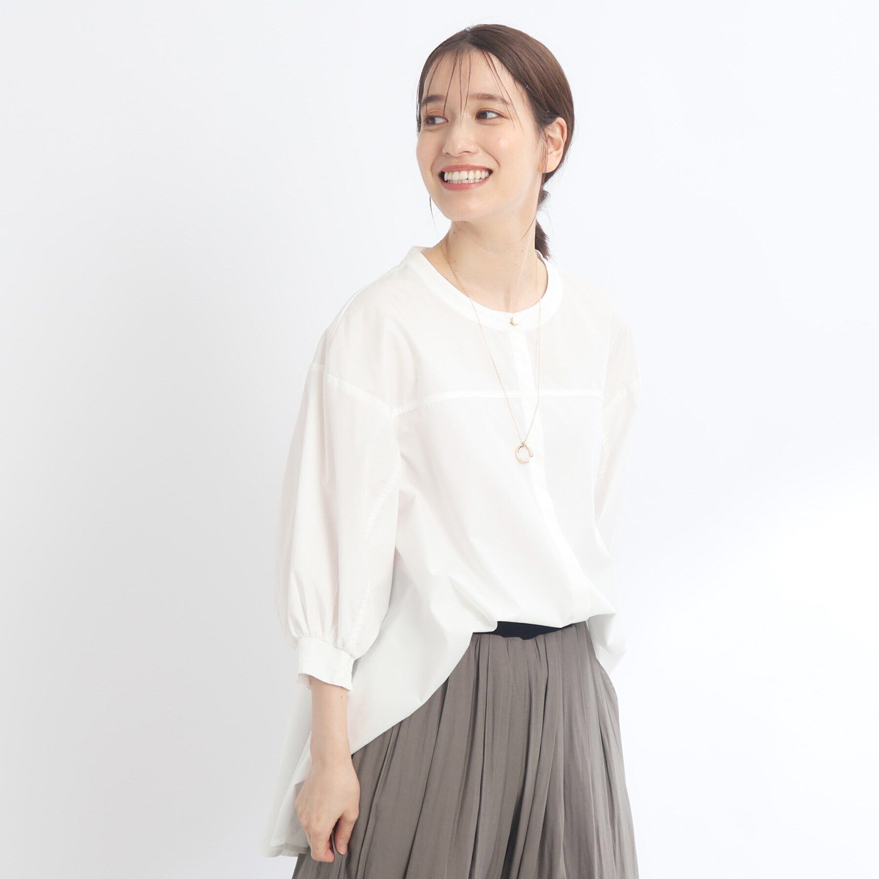Reflect「【E‐QUALITY／手洗い可／羽織りも可】Aラインシルエットブラウス」|シャツ・ブラウス|