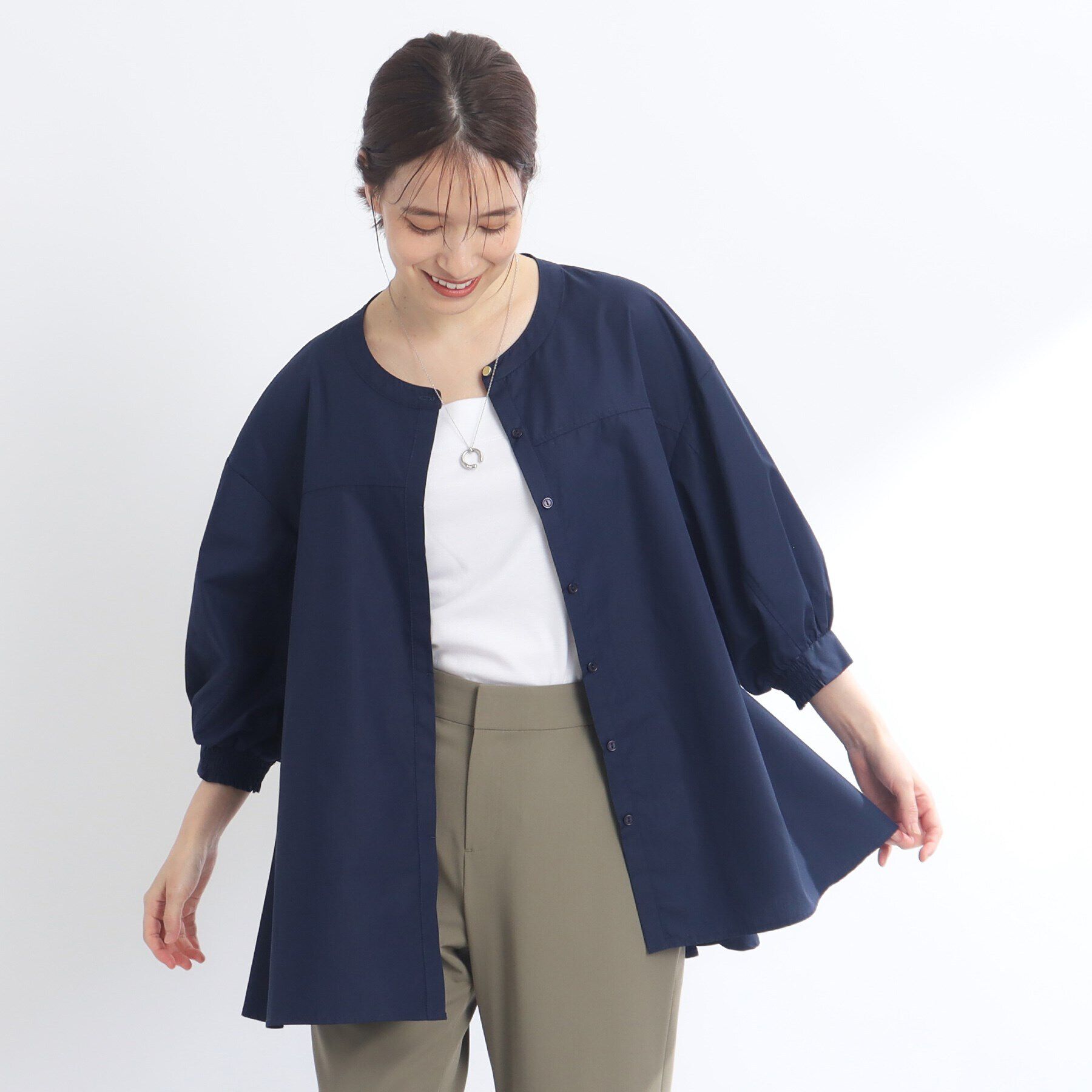 Reflect「【E‐QUALITY／手洗い可／羽織りも可】Aラインシルエットブラウス」|シャツ・ブラウス|