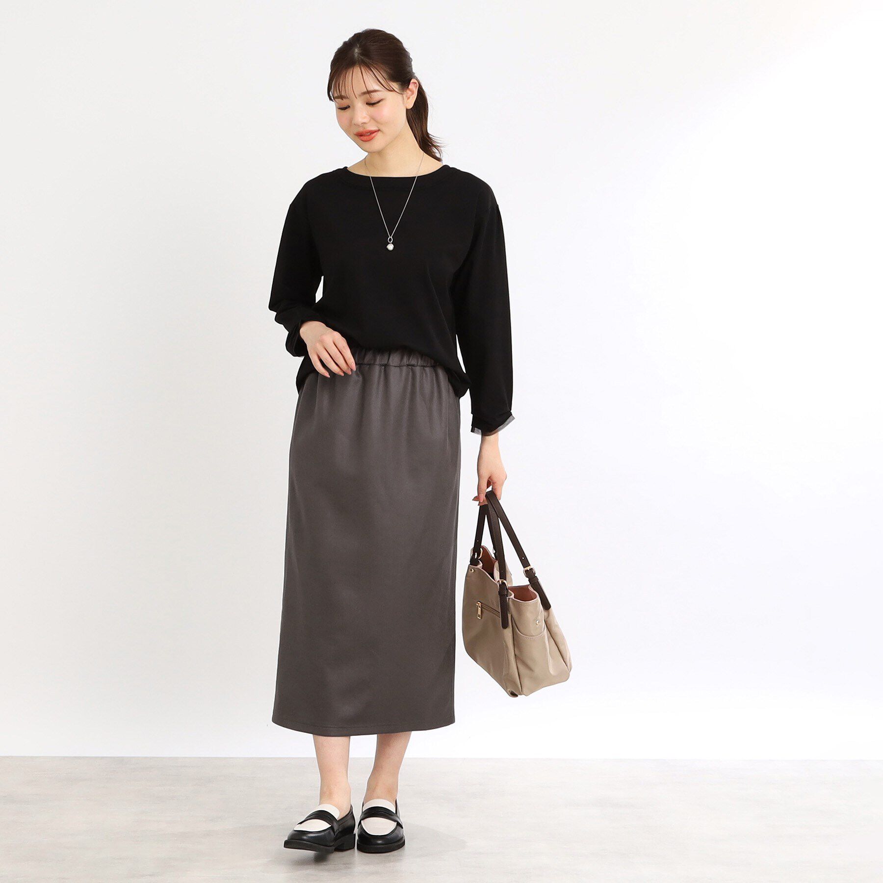 Reflect「【手洗い可／ウエスト総ゴム／細見え】リラクシータイトスカート」|スカート|