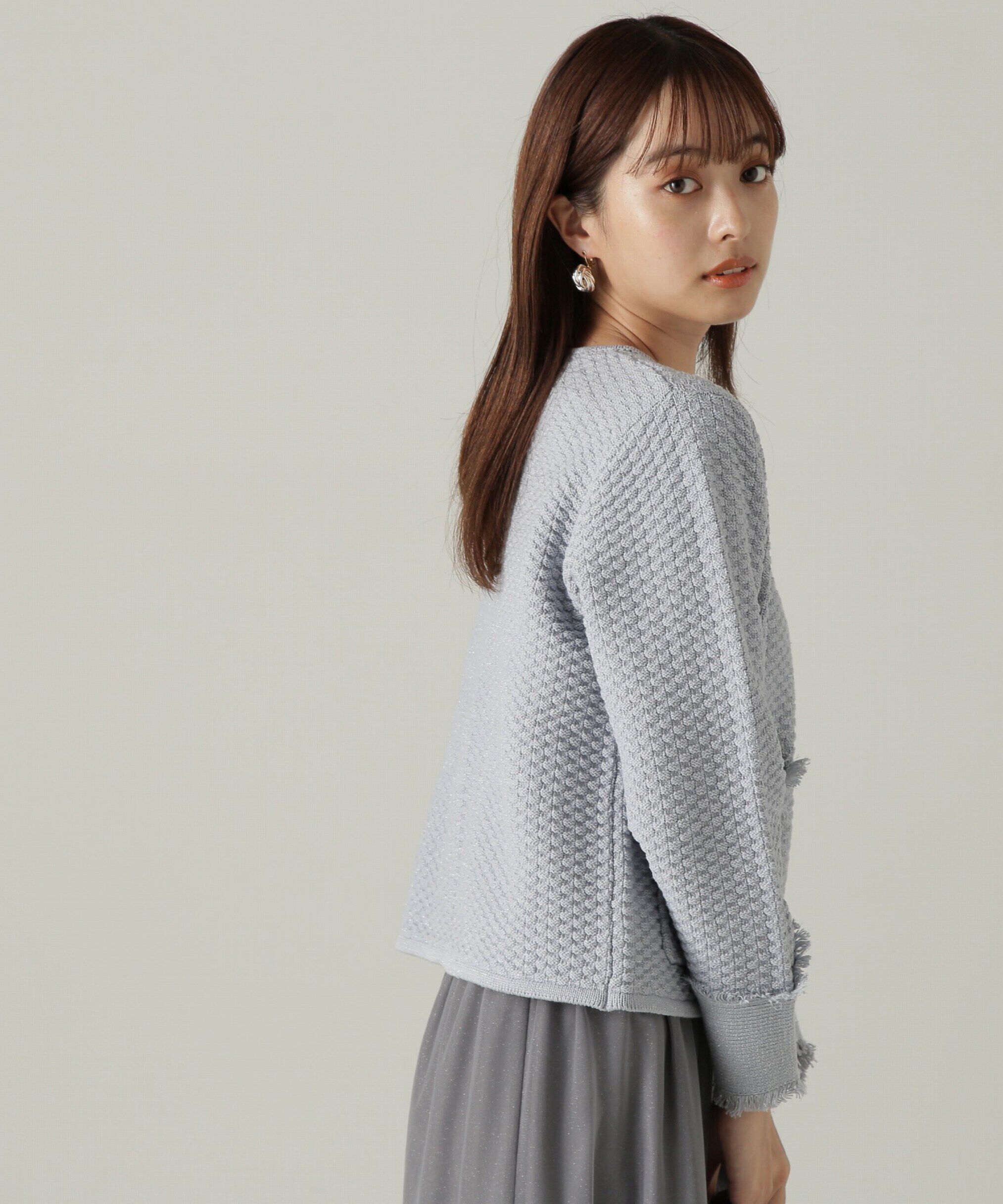 PROPORTION BODY DRESSING「ラメツイードニットカーディガン　WEB限定カラー：キャメル　24AW」|カーディガン|