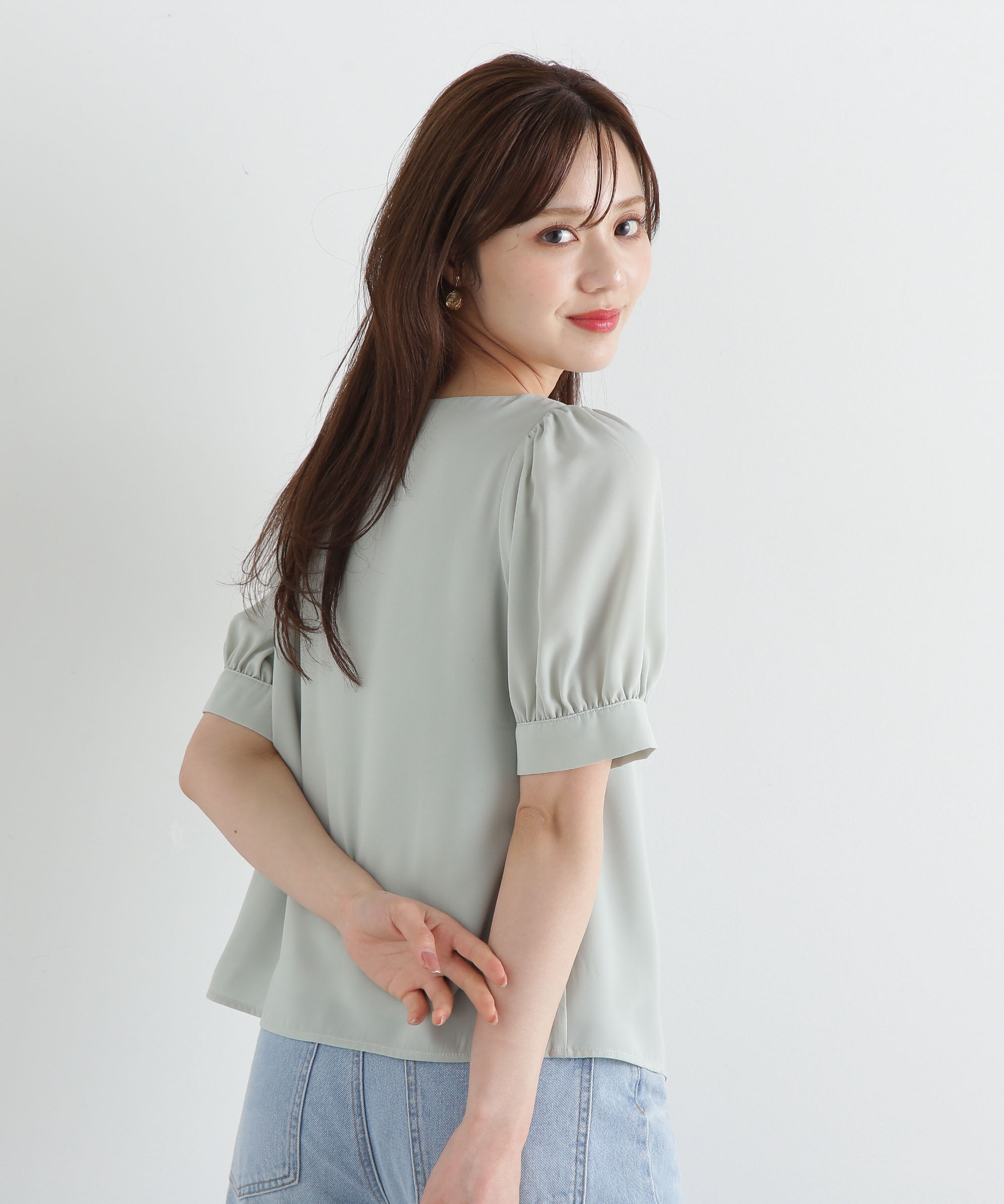 PROPORTION BODY DRESSING「デコルテニュアンスパフブラウス」|シャツ・ブラウス|