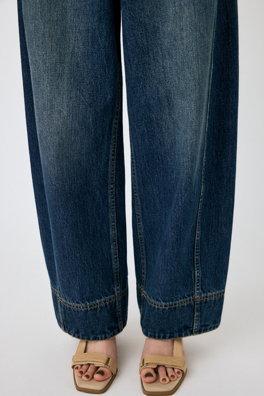 MOUSSY「OVER DYED CURVED バギー」|デニム|