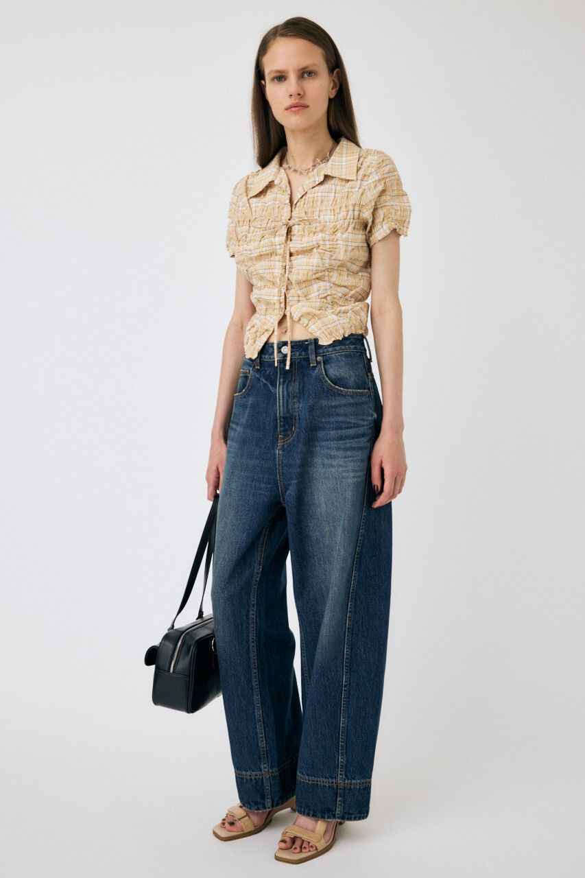 MOUSSY「OVER DYED CURVED バギー」|デニム|