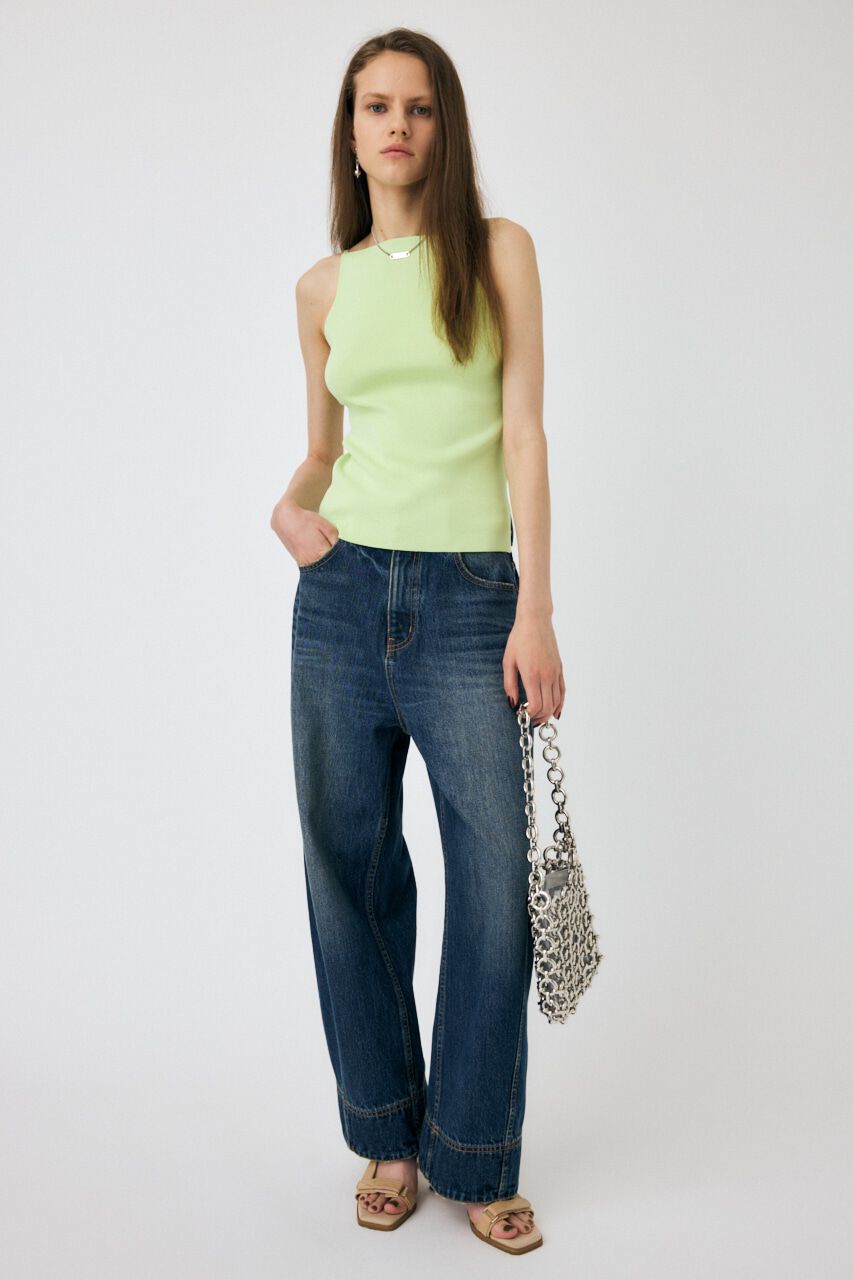 MOUSSY「OVER DYED CURVED バギー」|デニム|