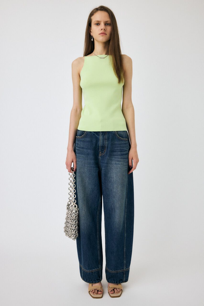 MOUSSY「OVER DYED CURVED バギー」|デニム|