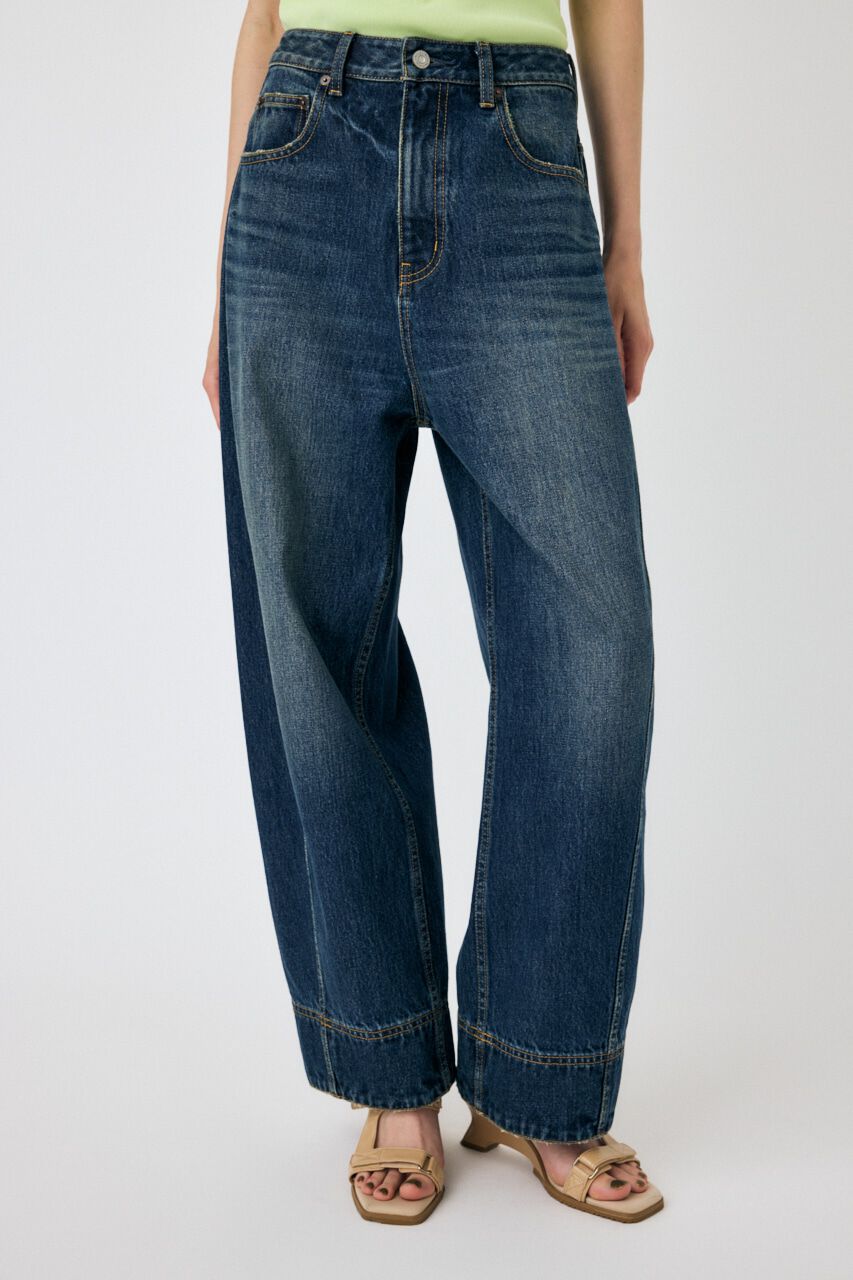 MOUSSY「OVER DYED CURVED バギー」|デニム|