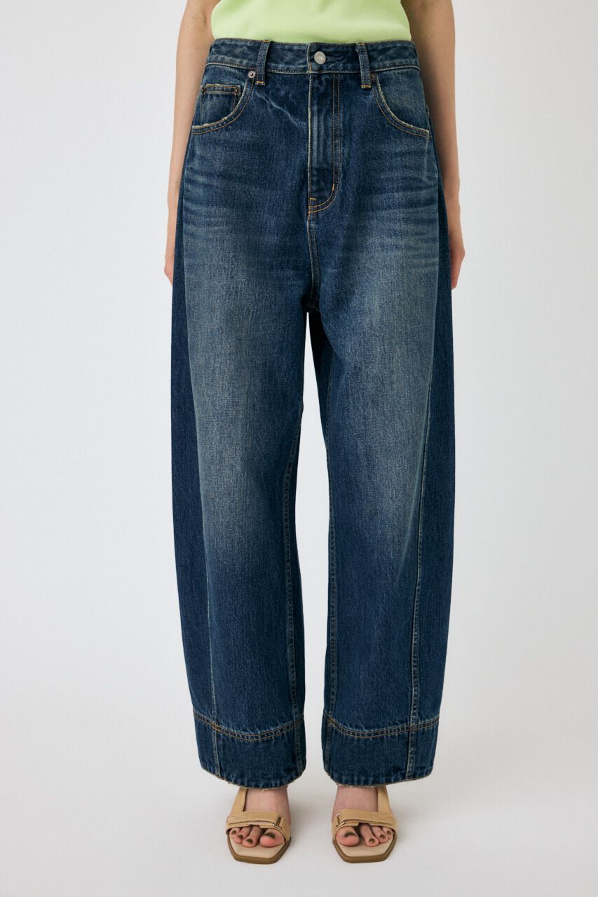 MOUSSY「OVER DYED CURVED バギー」|デニム|